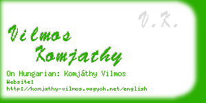 vilmos komjathy business card